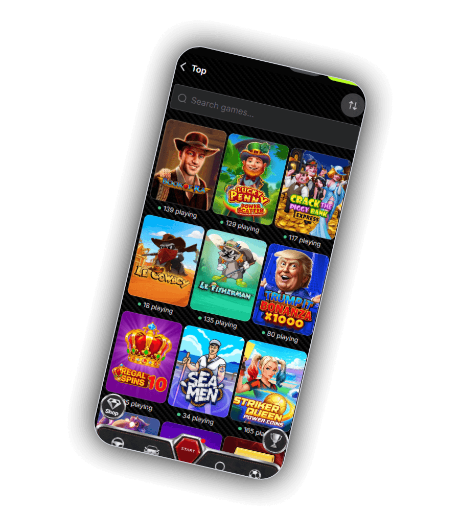 DieselWin Top slots chart with a live playing count under each game tile
